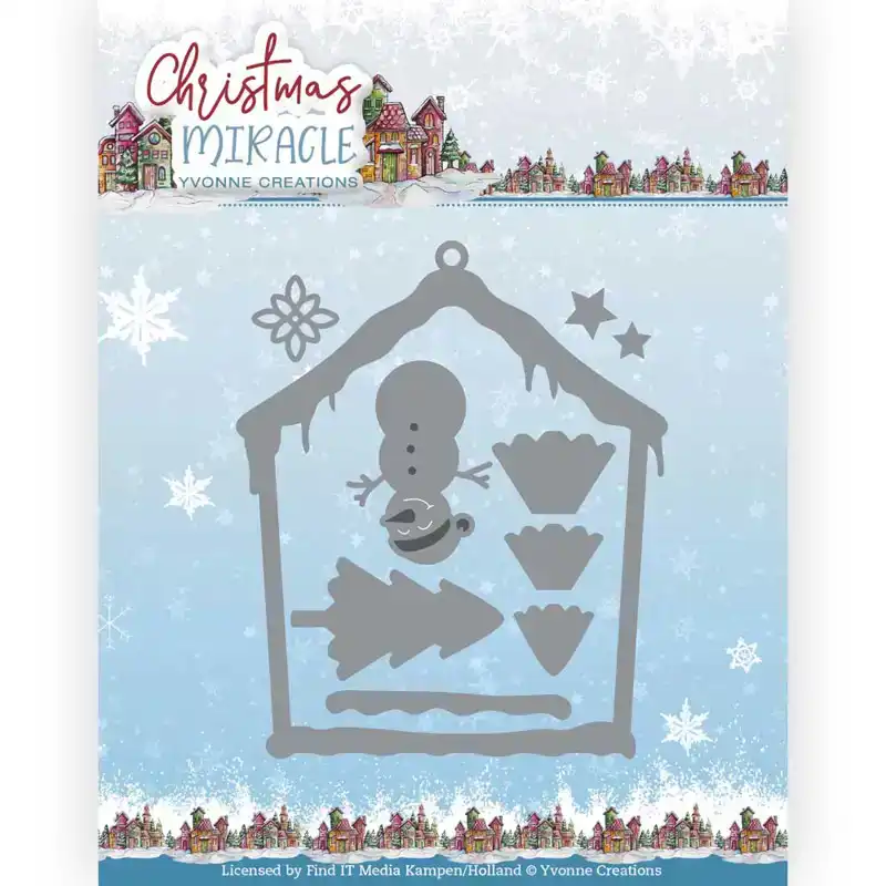 Yvonne Creations Christmas Miracle Snijmal Snowman's House