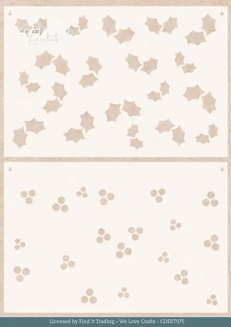 Card deco Floral Christmas Floral holly pattern