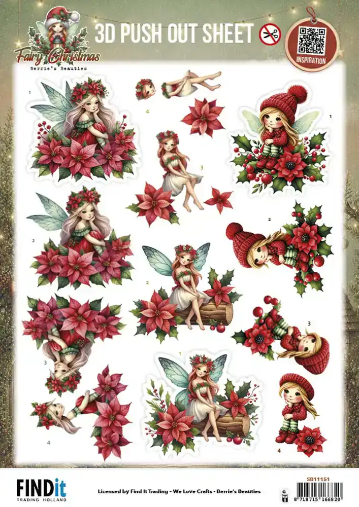 Berries Beauties - Fairy Christmas 3D Pushout sheet