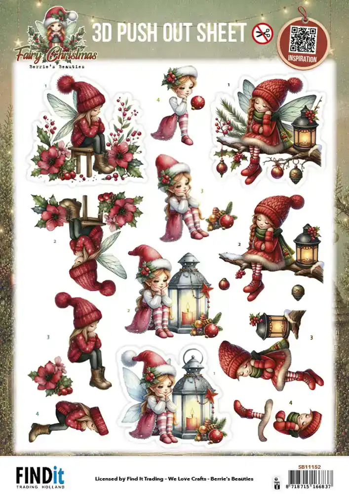 Berries Beauties Fairy Christmas 3D Pushout sheet