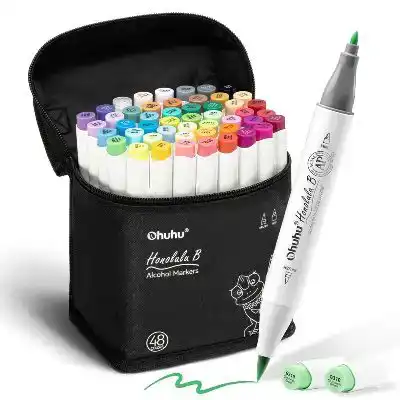 Ohuhu Honolulu B48 Colors Alcohol Marker Dual Tip Set