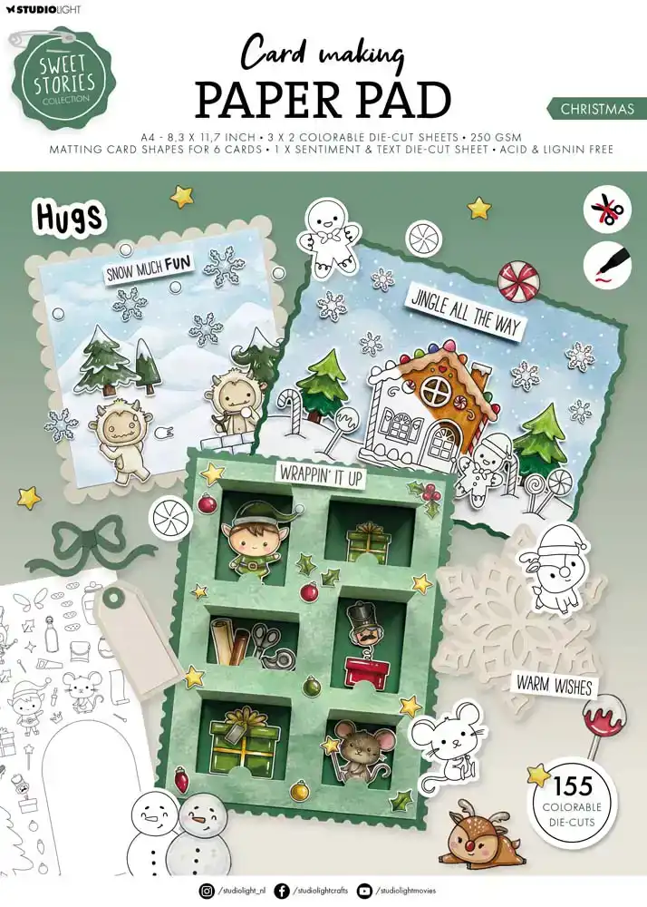 Studio Light Card Making Pad Christmas Sweet Stories
