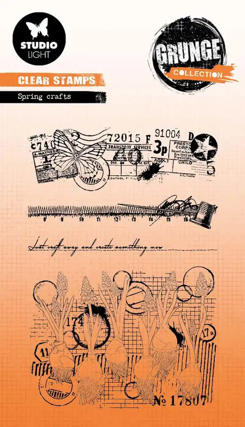 Studio Light Grunge Clear Stamp Spring Crafts