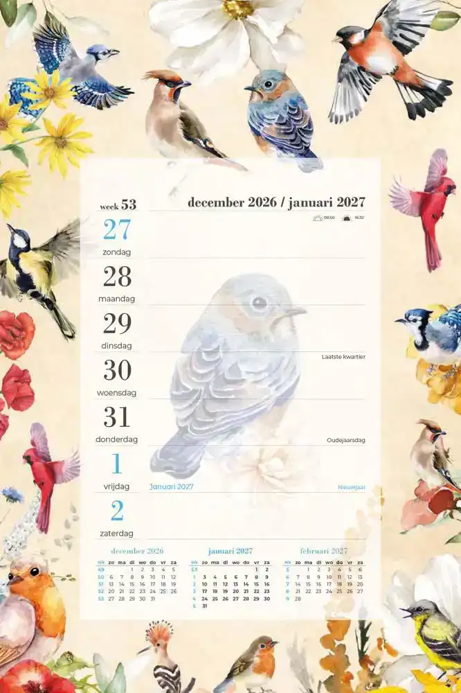 Weekblok vogels getekend 2027