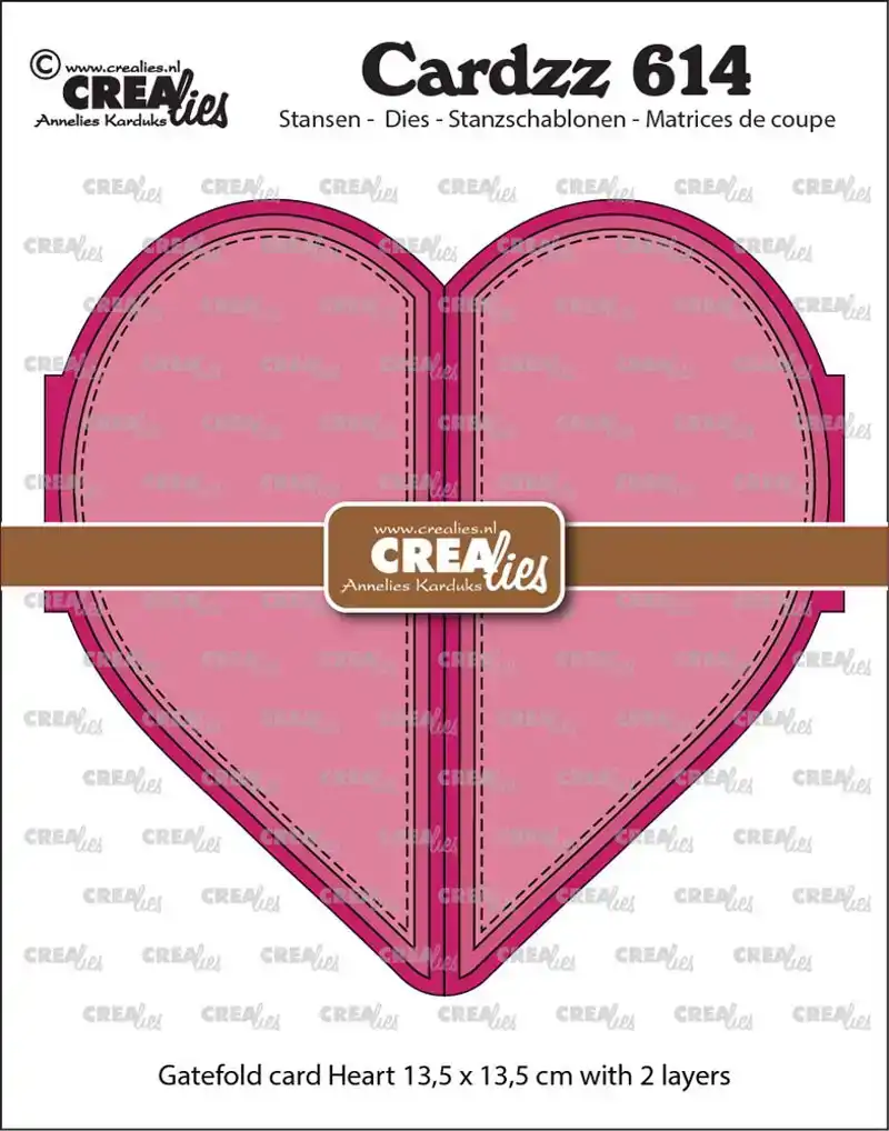 Crealies gatefold card hart