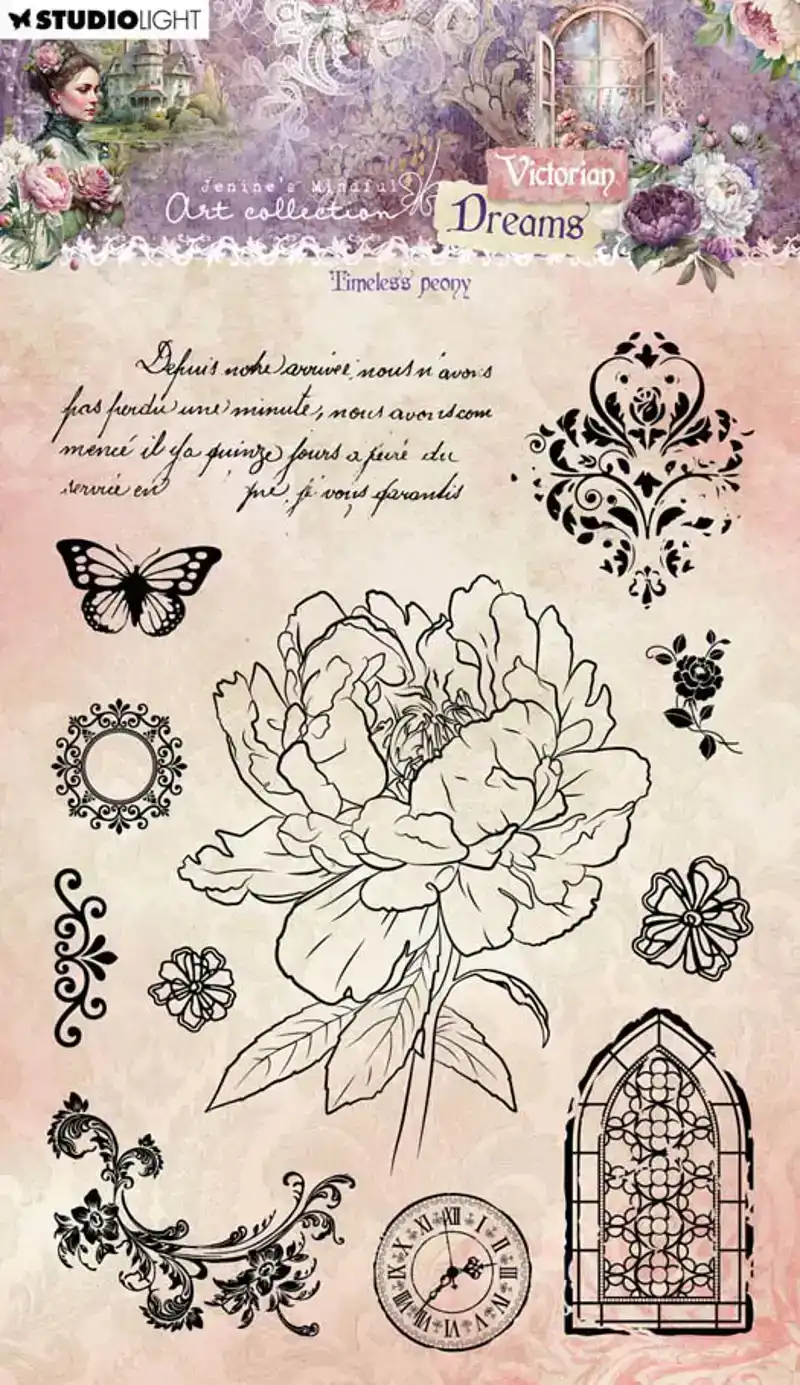 JMA Victorian dreams clear stamp timeless peony nr610