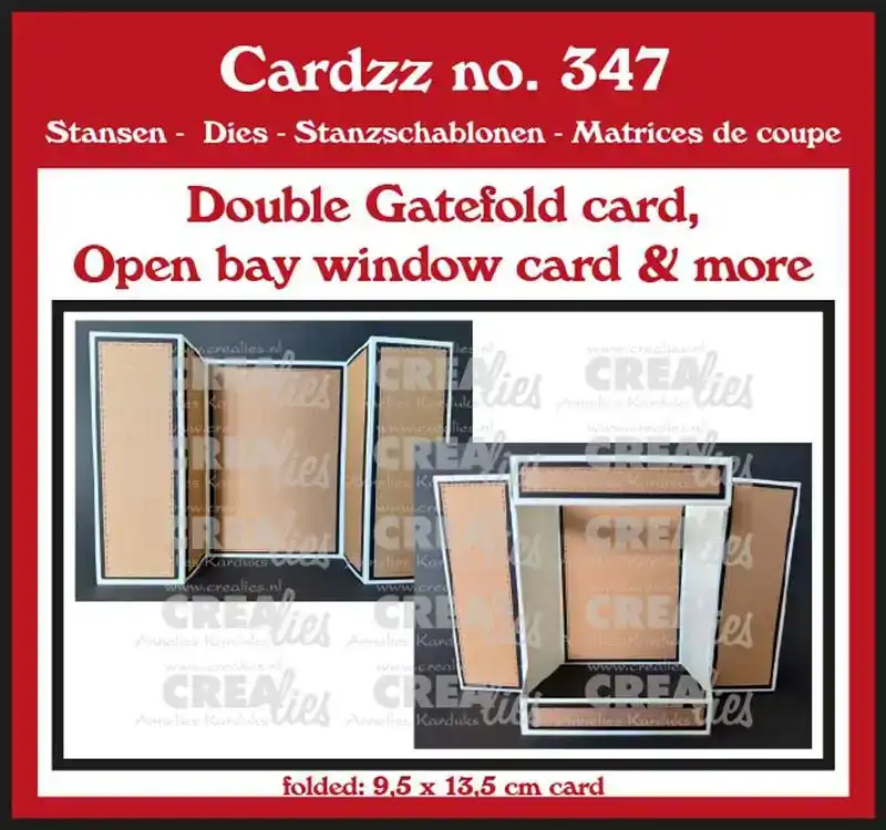 Crealies Cardzz stansen no. 347, Double Gatefold Card / Open Bay Window Card