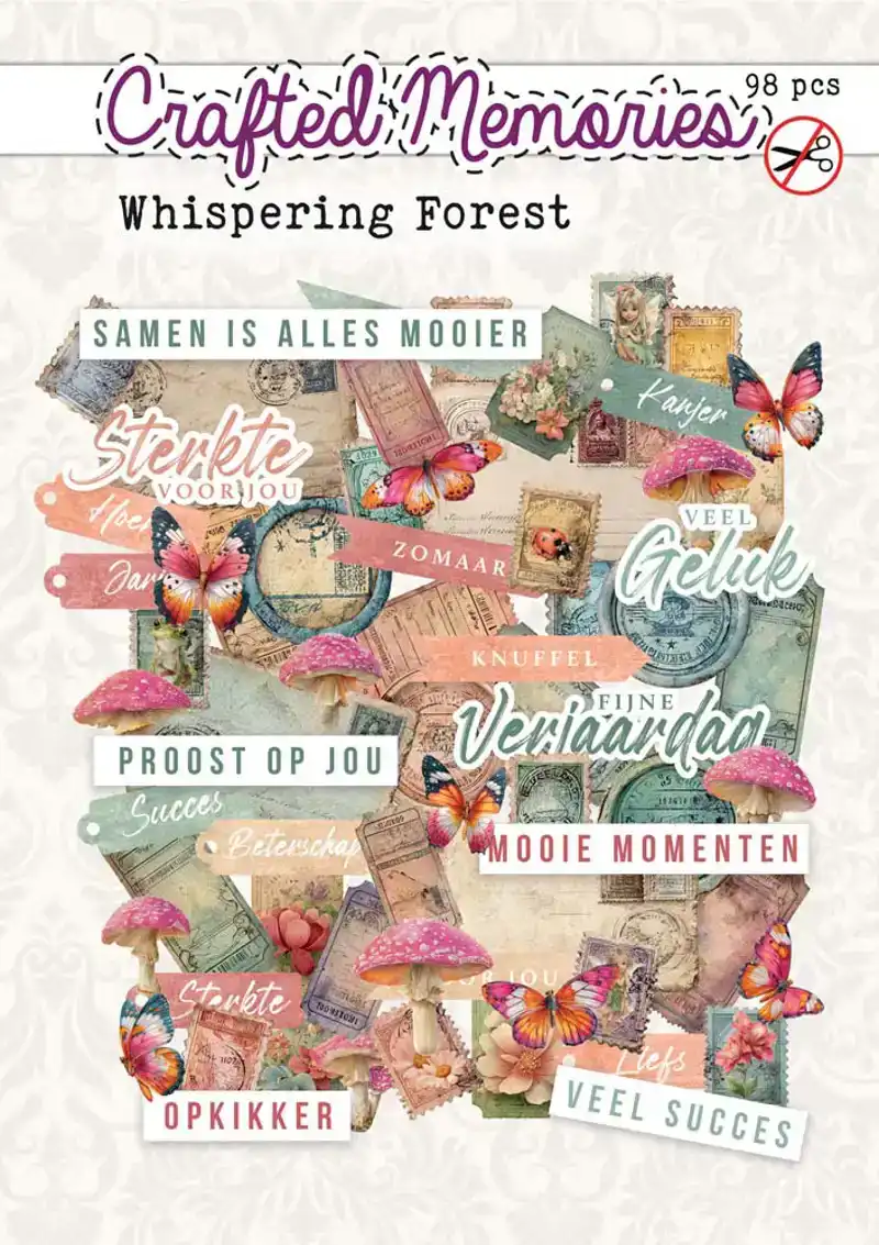 Stansplaatjes "accessoires" Whispering Forest 98 stuks<br>
