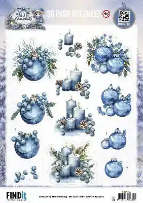 3D Pushout Sheet Berries Beauties Blue Christmas Christmas Feelings