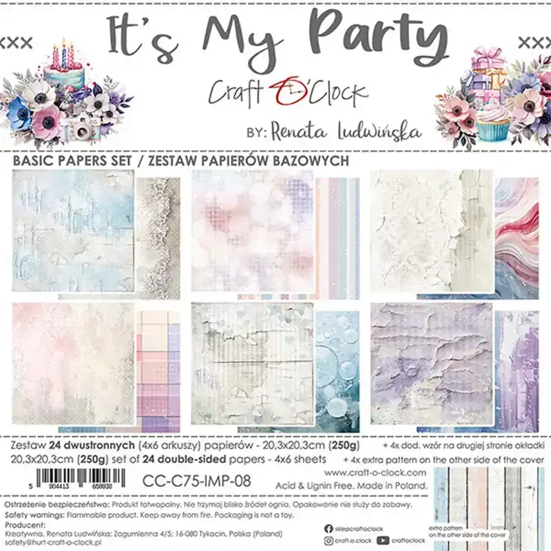 Craft O’Clock It’s My Party Papierpakket 20,3 x 20,3cm Basics