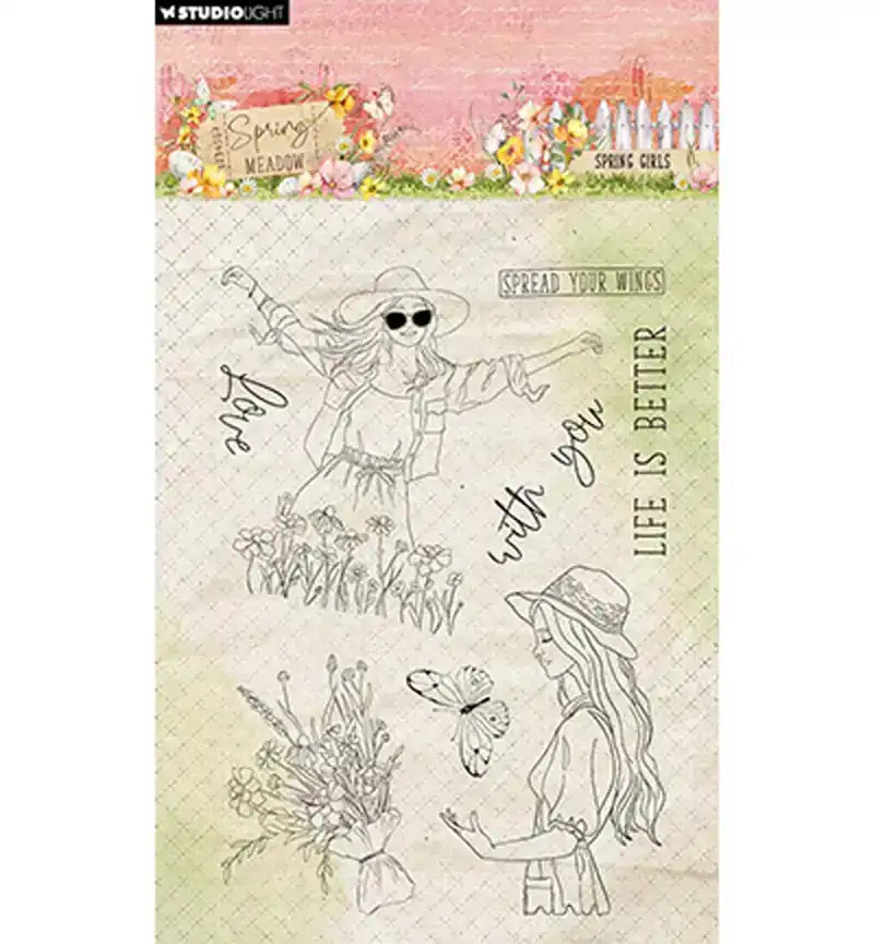 Spring Meadow clear stamp Spring Girls