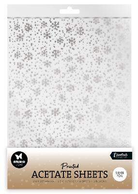 Studio Light Essentials Acetate Sheets Snowflakes Silver
