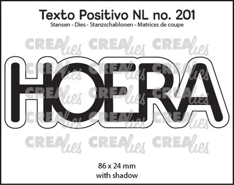 Crealies Hoera met schaduw