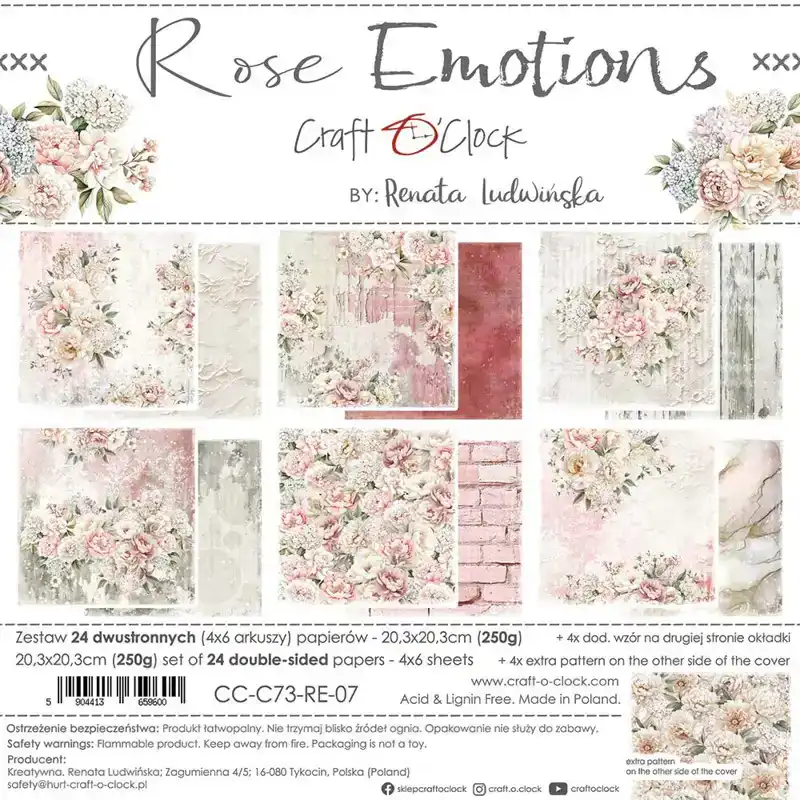 Craft O Clock Rose emotions 20x20 pads