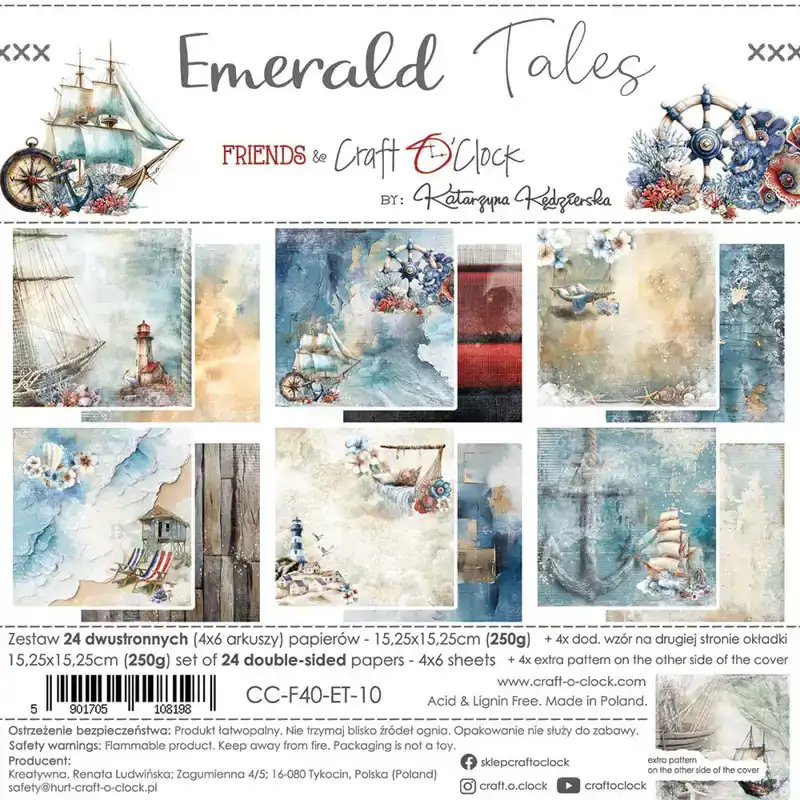 Craft O’Clock emerald tales papierpakket 15,25 x 15,25cm