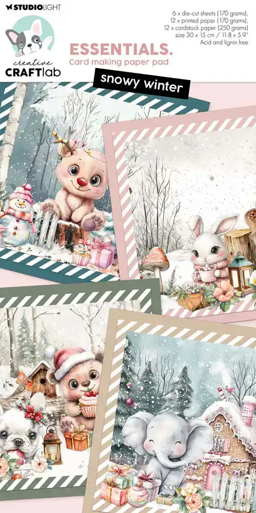 Studio Light Creative Craftlab Essentials Card Making paper Pad Snowy Winter
