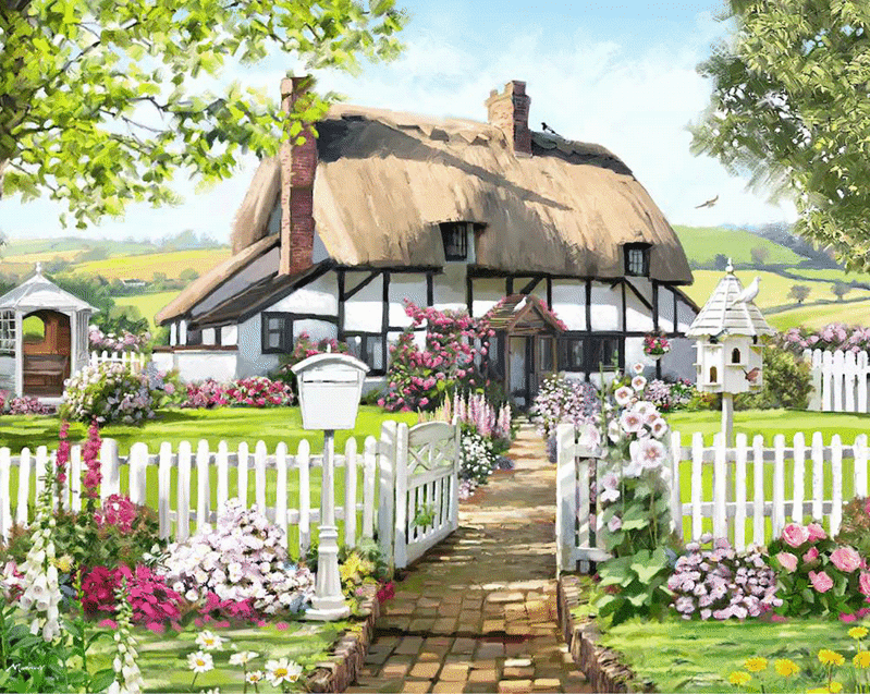 Crystal art kit Rose Cottage