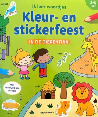Kleur- En Stickerboek In De Dierentuin 3-5 Jaar