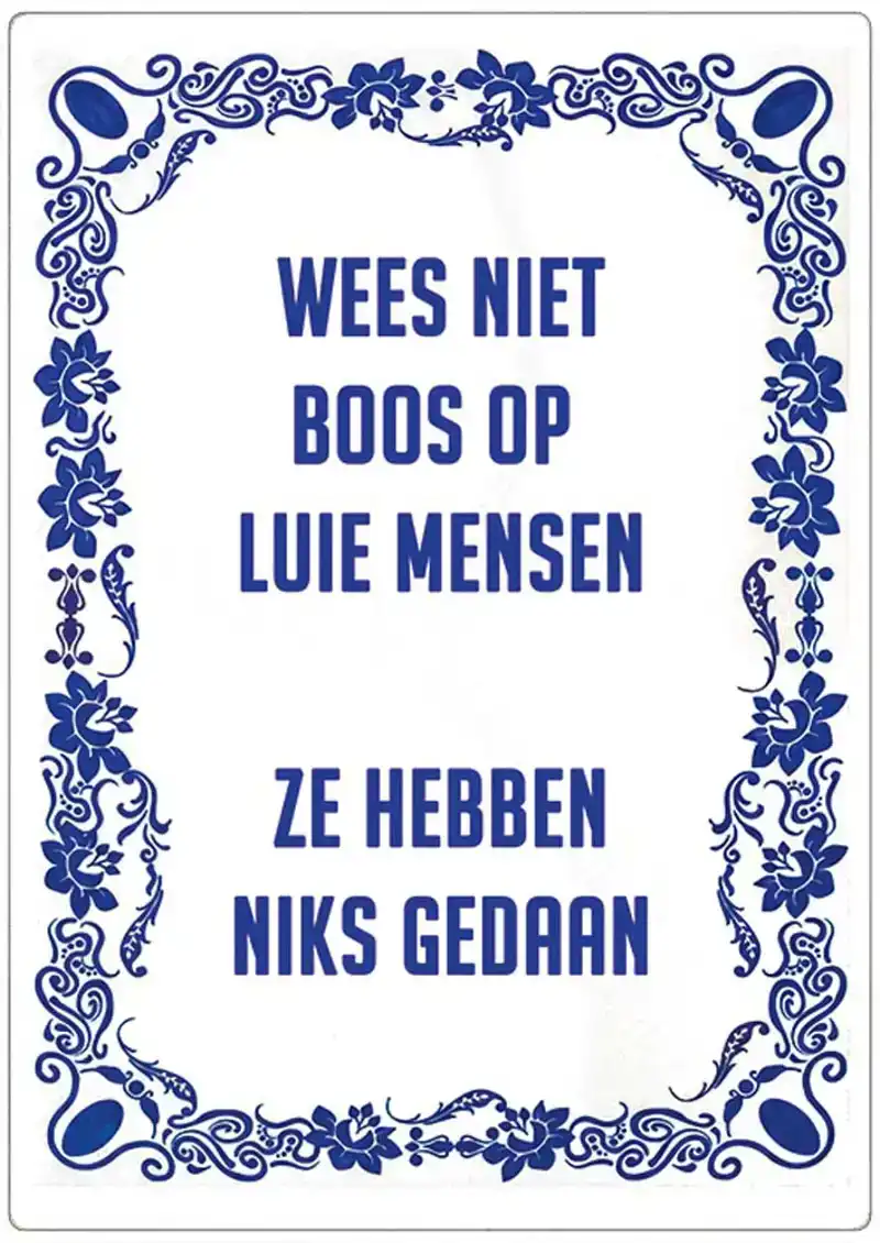 Spreukenbordje: ...luie mensen... | Houten Tekstbord