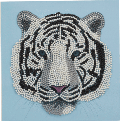 Crystal Card kit A77 witte tijger kop 18x18cm