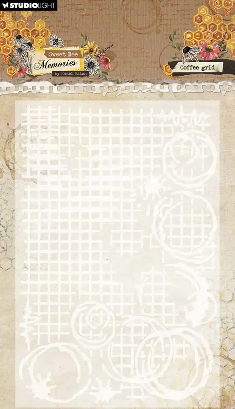 Sweet bee memories Embossing folder coffee grid