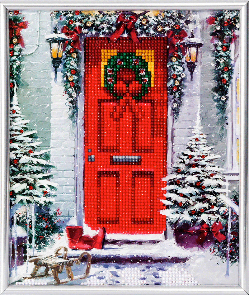 Partial Crystal art kit voordeur in kerstsfeer