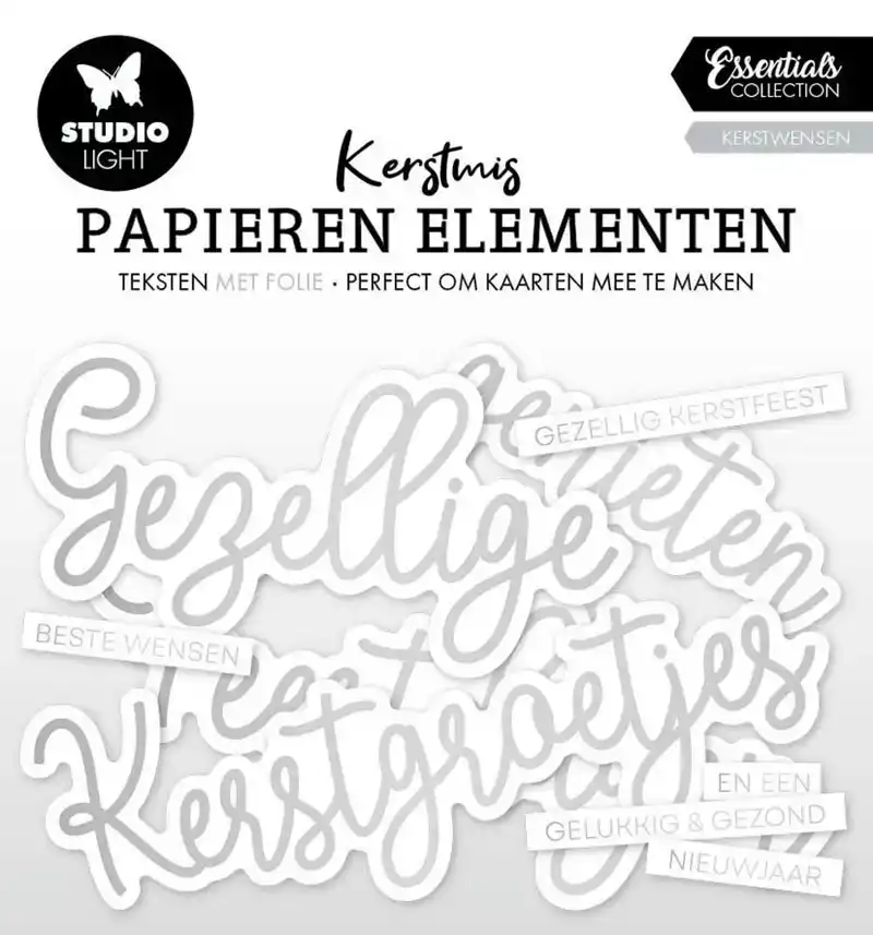 Studio Light paper elements silver kerstwensen