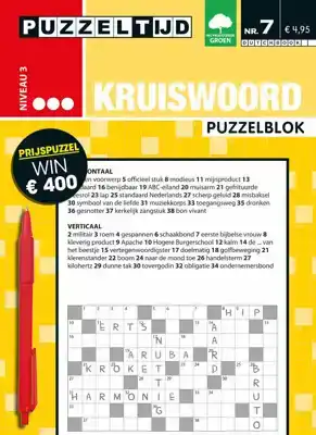Puzzelblok Kruiswoord 3 punt nr 7