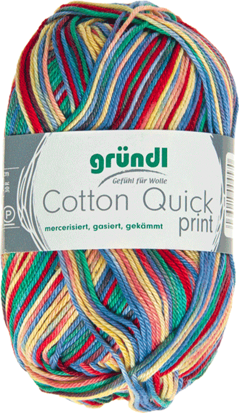 Cotton Quick Print 188 Rood-Blauw-Geel Multicolor 50 gram