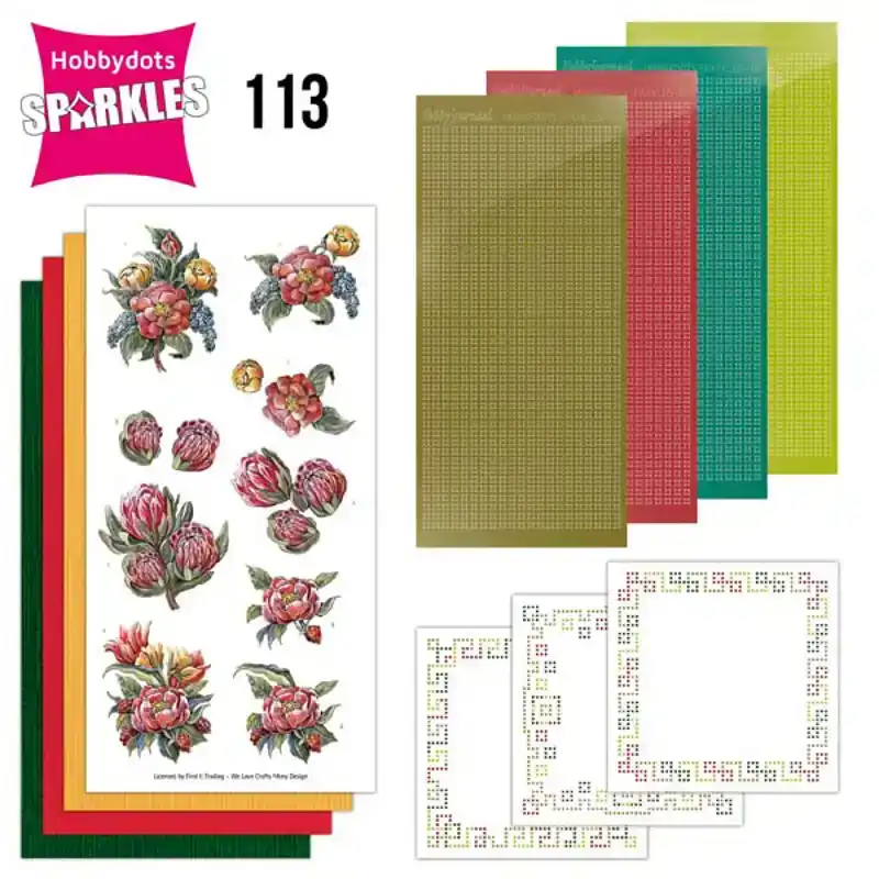 Sparkles set 113 Amy design Red Protea