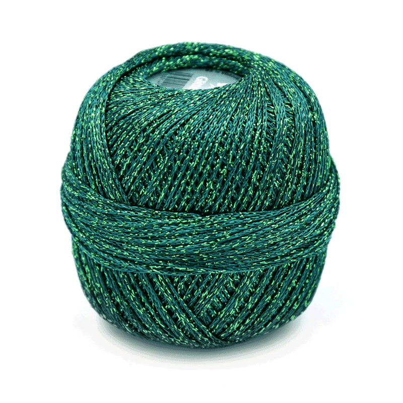 Grundl glitter uni haakgaren metallic groen 25gr 110m