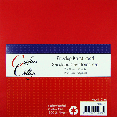 Enveloppen kerst rood 17x17cm 110gr