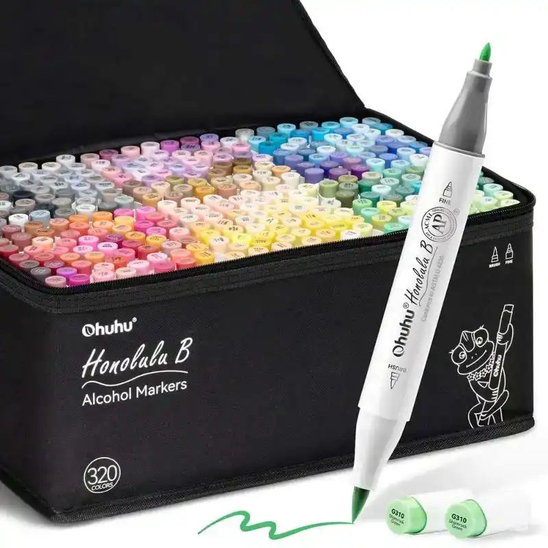 Ohuhu Honolulu B320 Colors Alcohol Markers Dual Tip Set