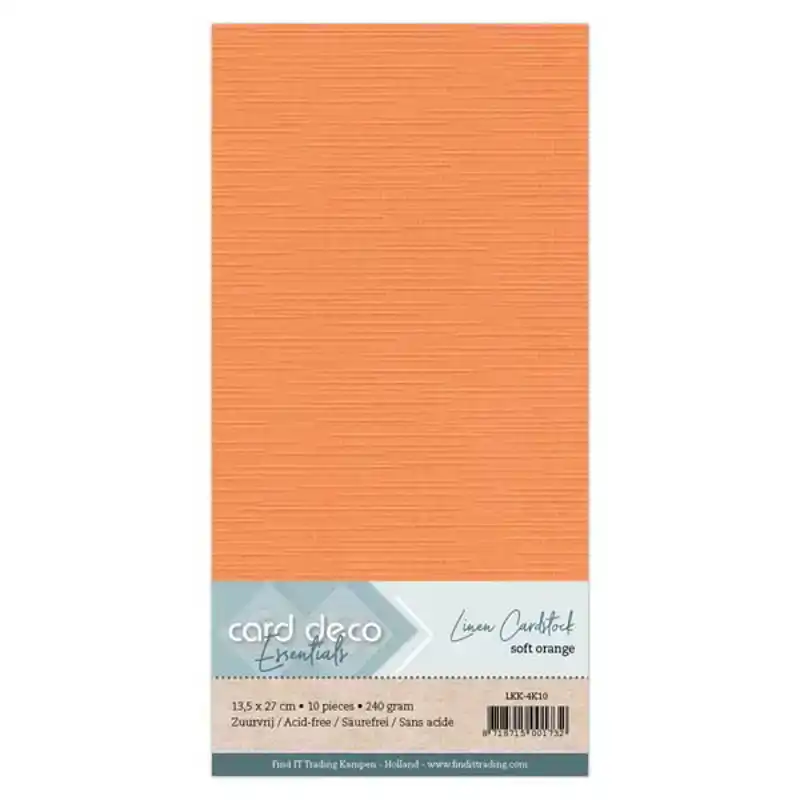 Linnenkarton vierkant zacht oranje