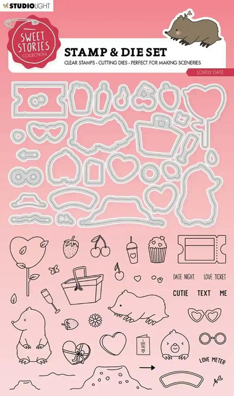 Studio Light Sweet Stories Stempel en snijmallenset  Lovely Date