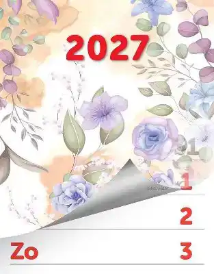 Weekblok kalender 2027 XL bloemen