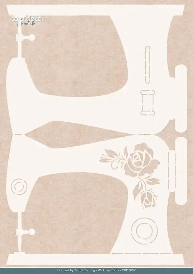 Stencil Card Deco Essentials Sewing Serenit Sewing Machine A4