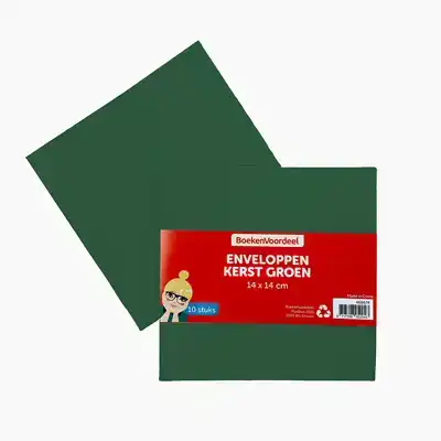 Enveloppen kerst groen 14x14 110gr