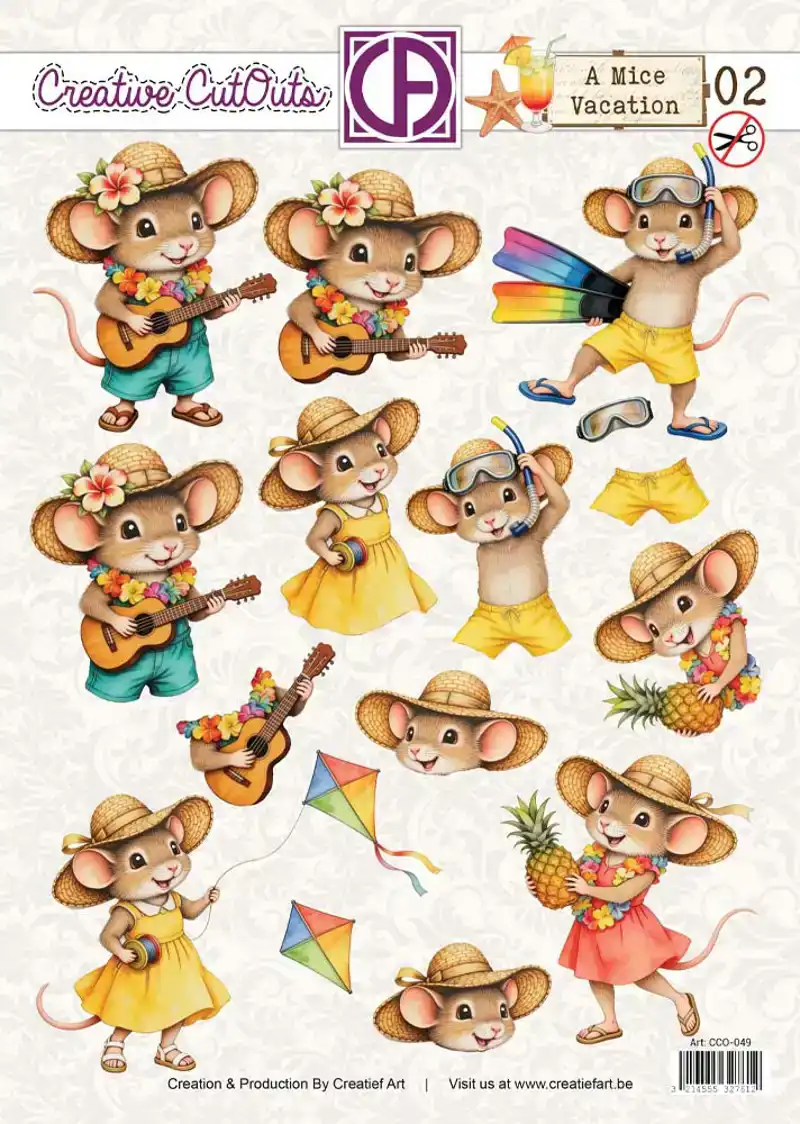 Creatief Art 3D Doordrukvel A Mice Vacation 02