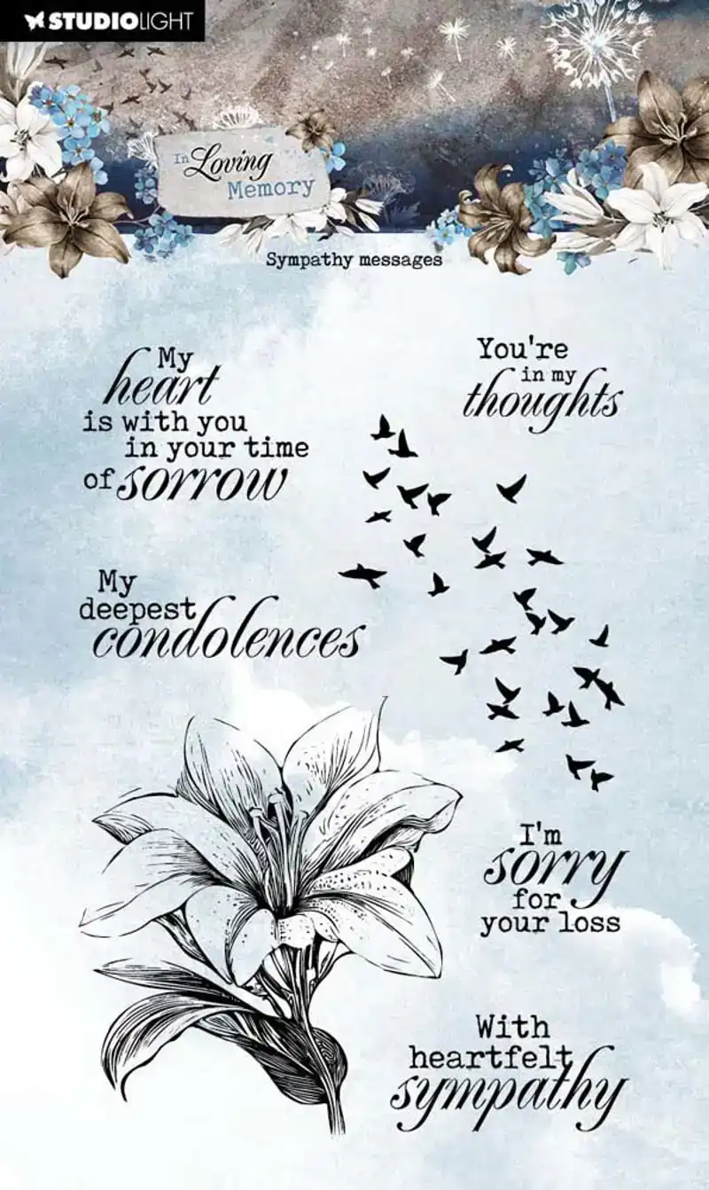 Studio Light In Loving memory clear stamp sympathy messages
