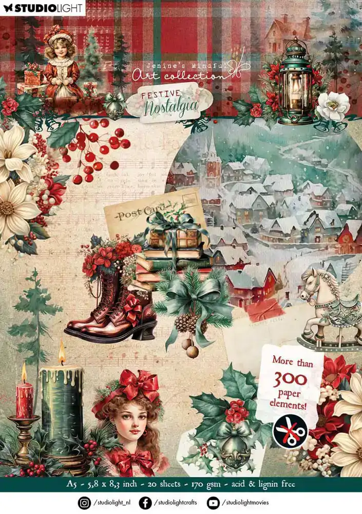 JMA Die-Cut paper pad paper elements Festive Nostalgia