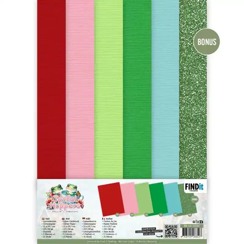 Berries Beauties - Joyful Hoppers - A4 Linen Cardstock Pack