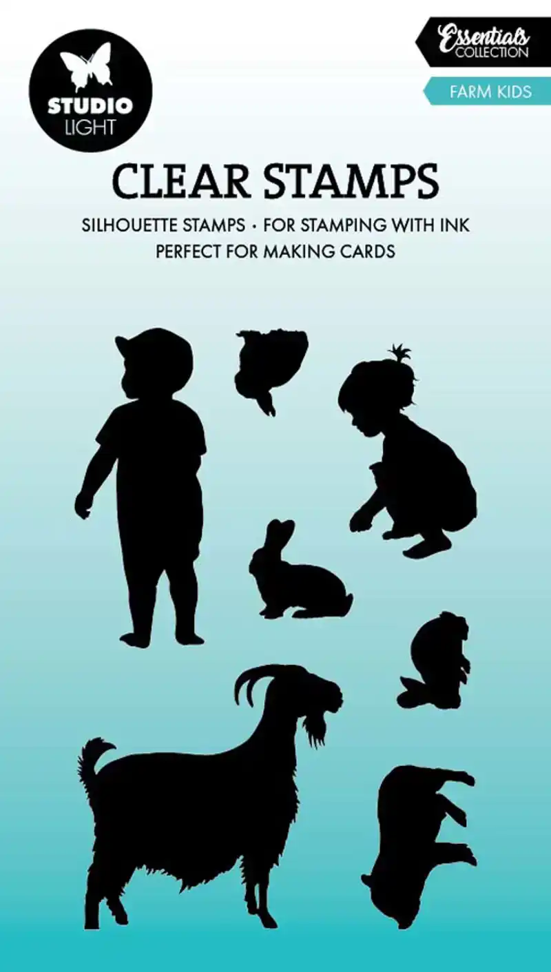 Clear stamp farm kids 62 x 93 x 3mm - 7 delig