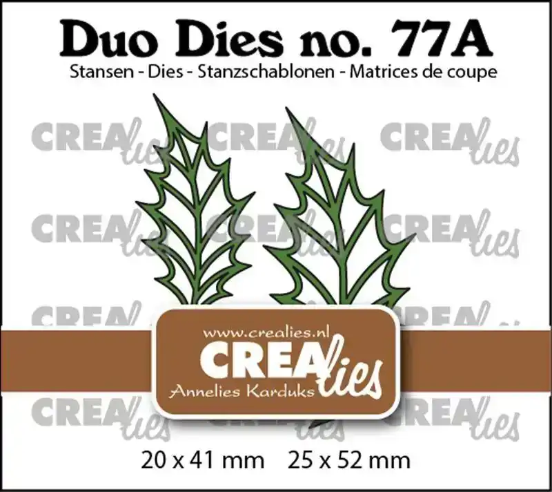 Crealies Duo Dies no. 77a, Blaadjes 22 Open Hulstblaadjes (spiegelbeeld)