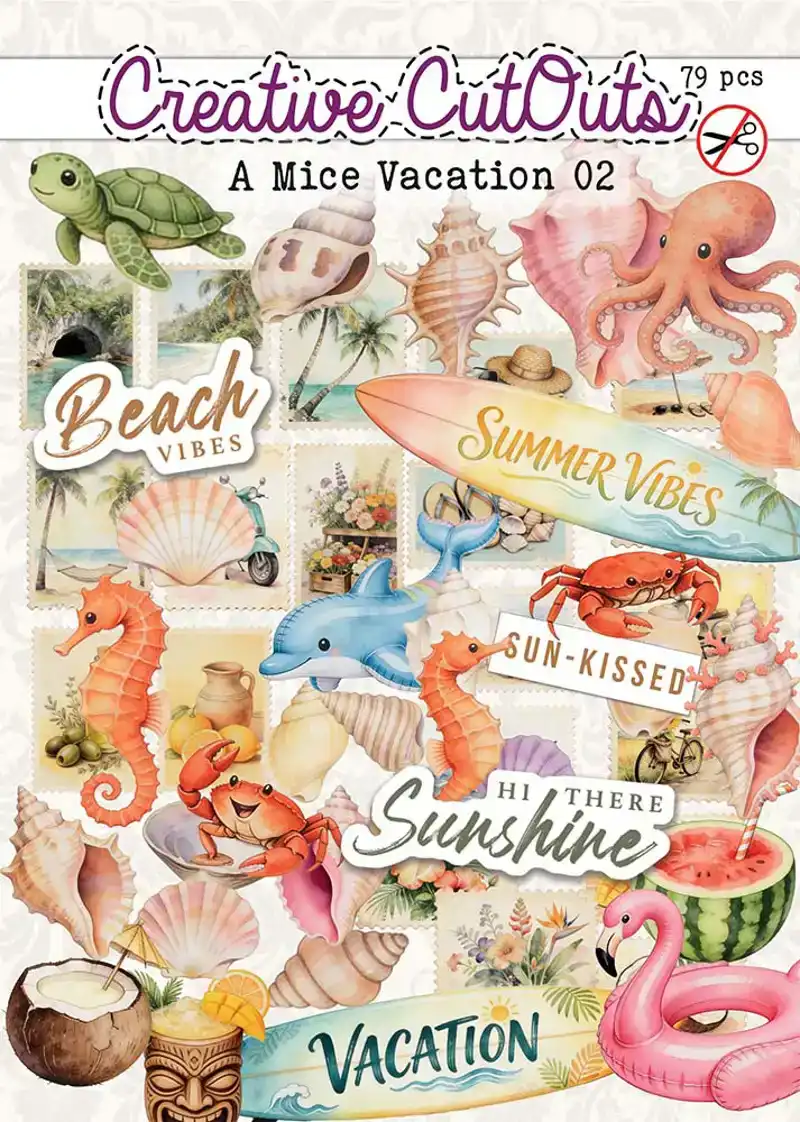 Creatief Art Stansplaatjes A Mice Vacation 02 (79 stuks)