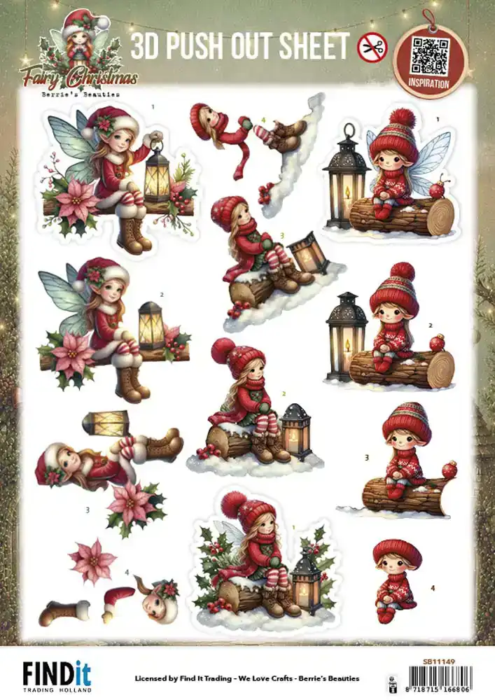 Berries Beauties - Fairy Christmas 3D Pushout sheet
