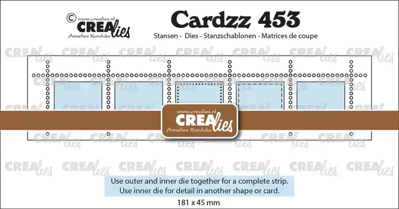 Crealies Postzegelstrip XL 5x horizontaal