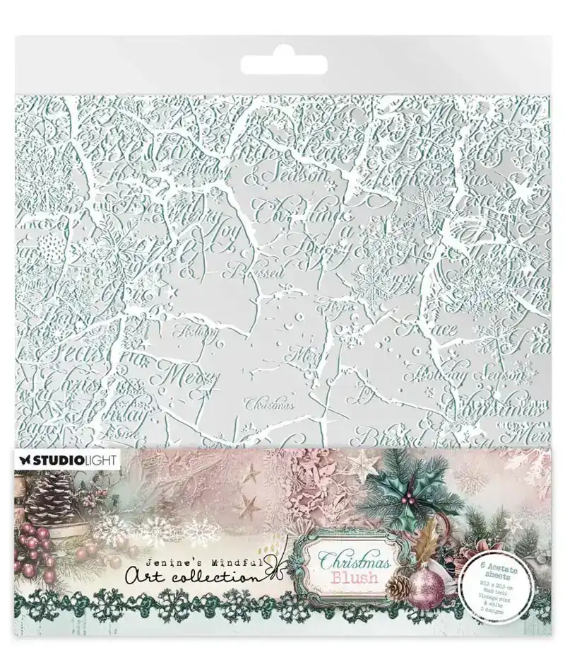 JMA  Acetate Sheets White & Vintage mint Christmas Blush