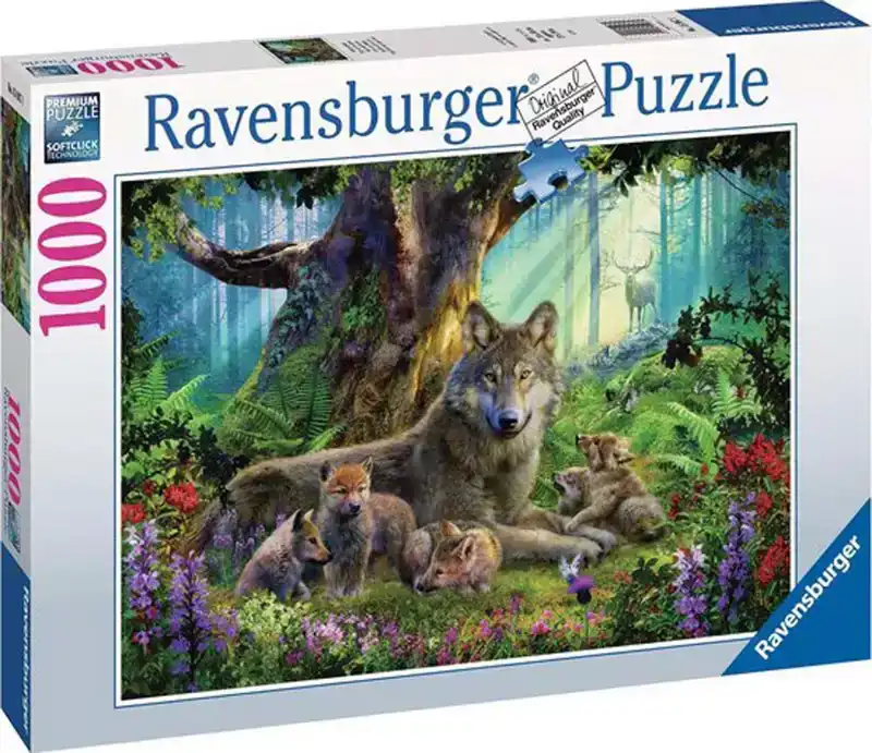 Legpuzzel Familie wolf in het bos 1000 stukjes