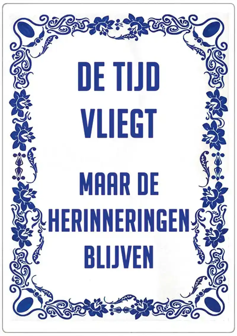 Spreukenbordje: De tijd vliegt... | Houten Tekstbord